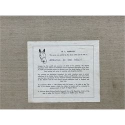 Reginald Llewellyn Harvey (British 1888-1973): 'Arriving at the Meet', oil on canvas signed, titled on label verso 49cm x 74cm 