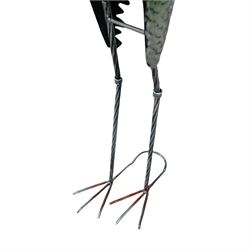 Pair of garden ornaments formed as two herons, H102cm (2)