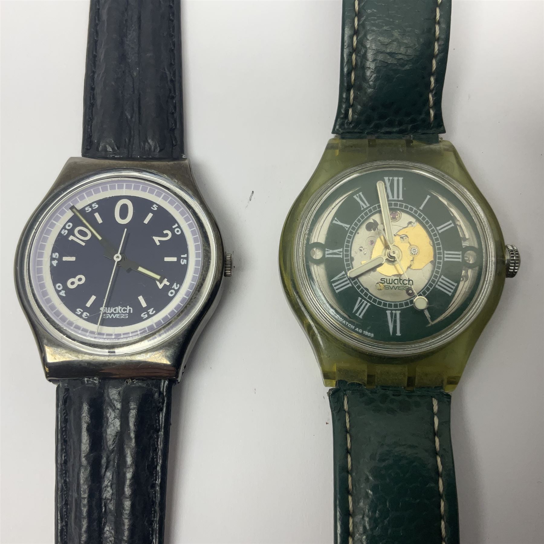 Six Swatch wristwatches, including automatic example