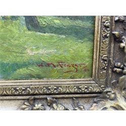 William Miller Frazer RSA (Scottish 1864-1961): Sunlight on a Castle Ruin, oil on panel signed and dated '30, 38cm x 43cm