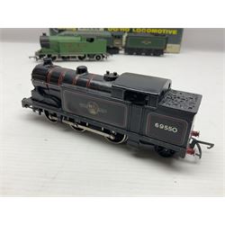 Wrenn '00' gauge - two Class N2 0-6-2 tank locomotives - No..9522 in LNER Light Green in original box with instructions; and No.69550 in BR Lined Black in associated Wrenn box with instructions; together with Tri-ang Wrenn '00' gauge Class A4 4-6-2 locomotive 'Mallard' No.60022; boxed (3)