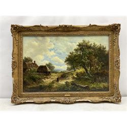 Joseph Thors (British 1835-1920): Farmstead in Wooded Landscape, oil on canvas signed 39cm x 60cm 