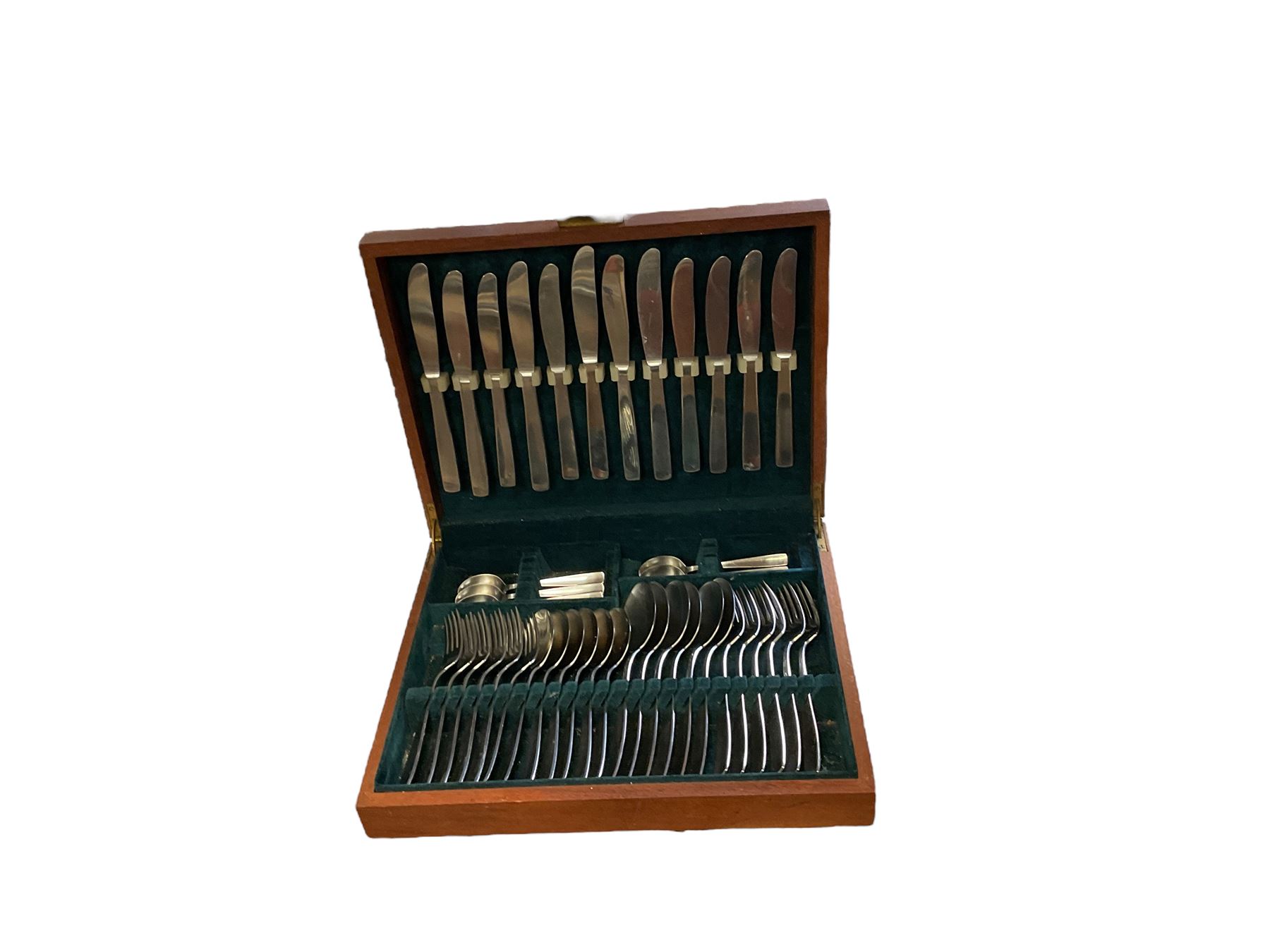 Three cased canteens of cutlery, including a set of fish knives 