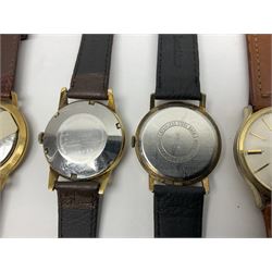 Five automatic wristwatches including Lucerne Lever 29 jewels, Lucerne 21 jewels, Transglobe Turboflite, Gevea and Timor and two manual wind wristwatches including Gevea and Swissam  (7)
