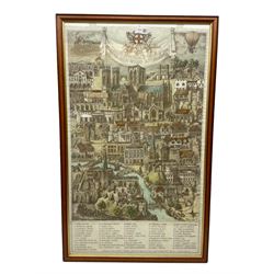 After Ezra Elmer Keene (British 1853 - 1929): 'Going to Pasture' and 'At the Close of a Summers Day', pair lithographs together with after Richard Butterworth (British early 20th century): 'Balloonist's Impression of the City of York', colour print max 87cm x 53cm (3)