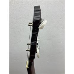 Rally five-string banjo with mahogany solid back L101cm in soft carrying case; and Brunswick Model BF200 acoustic guitar L103cm; with small quantity of instructional DVDs and booklets