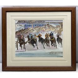 Edward McDaid (British 20th Century): 'Snowball's Chance', watercolour signed, titled verso 29cm x 38cm; Karl Avison (British 20th Century): A Chestnut Mare, watercolour signed and dated 1993, 37cm x 33cm (2)