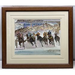 Edward McDaid (British 20th Century): 'Snowball's Chance', watercolour signed, titled verso 29cm x 38cm; Karl Avison (British 20th Century): A Chestnut Mare, watercolour signed and dated 1993, 37cm x 33cm (2)