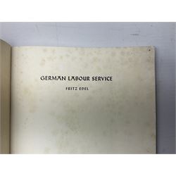 Set of six 1938 German booklets by Terramare Publications comprising No.1 Adolf Hitler by Philip Bouhler, No.2 German Political Profiles by Hans Heinz Sadila-Mantau, No.3 Versailles in Liquidation by Friedrich Grimm, No.4 German Law and Legislation by Erich Schinnerer, No.5 German Labour Service by Fritz Edel and No.6 Social Welfare in Germany by Werner Reher; some illustrated; all with English text (6)