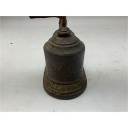 Very rare 19th century John Harper & Co. mechanical cast-iron money box, registered number 33821 patented 1885, inscribed on metal plaque 'Wimbledon Bank', based on the Queen's Trophy for shooting at Wimbledon, depicting a British Infantry man in red tunic and blue trousers lying on the ground using a gun to fire a brass coin launcher into a pill box with fixed flag above L30cm