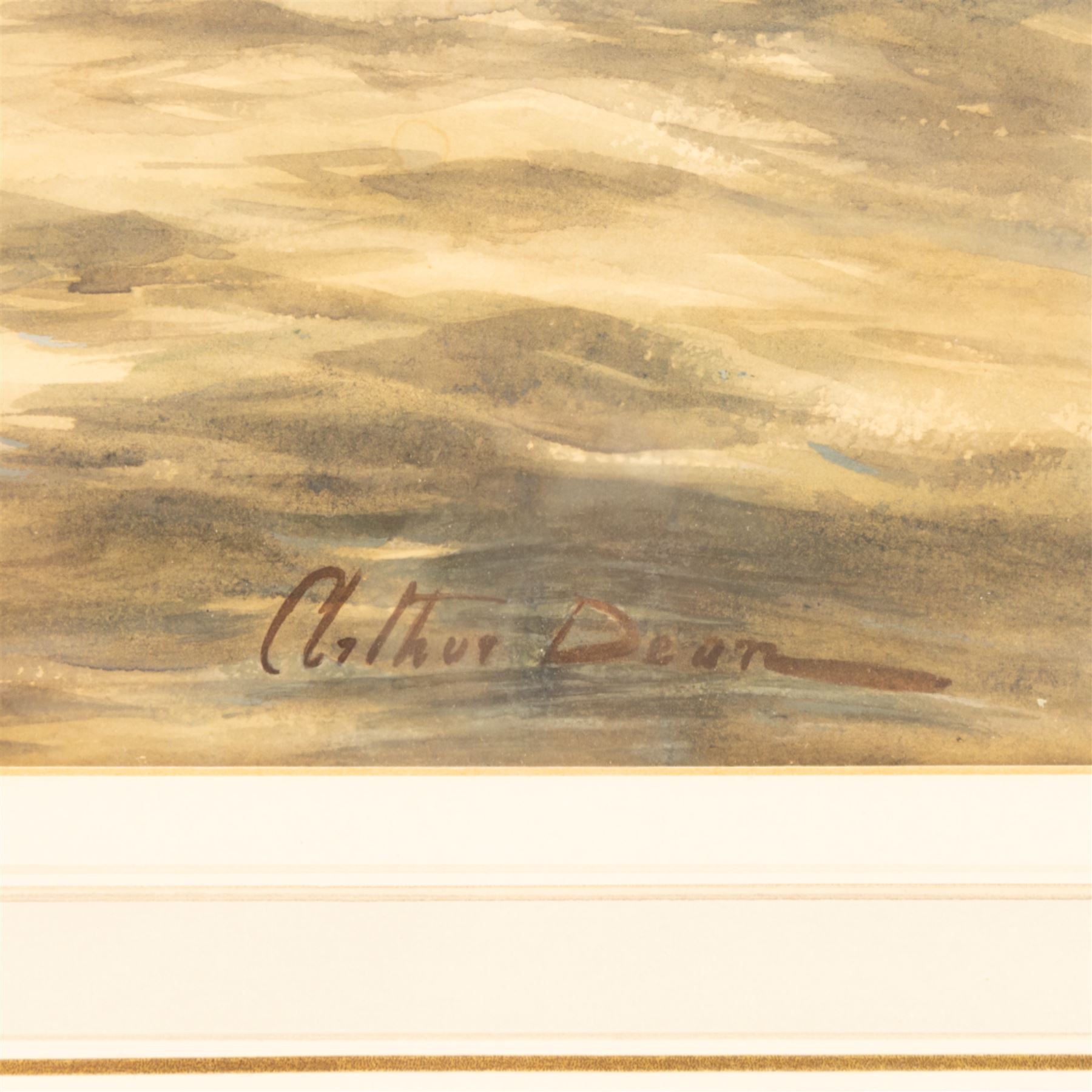 Arthur Dean (British 19th/20th Century): Fishing Coble and Steam Trawler, watercolour signed 48cm x 74cm 