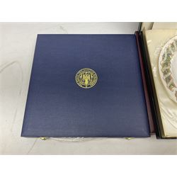 Five Spode Mulberry Hall limited edition Regimental commemorative plates - Argyll & Sutherland Highlanders No.9/500; Cheshire Regiment No.352/500; Kings Own Scottish Borderers No.113/500; Black Watch Royal Highland Regiment No.331/500; and Royal Welch Fusiliers No.309/500; all boxed with certificates (5)