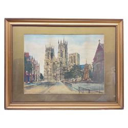 Early 20th century hand-coloured photo of York Minster