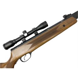 Hatsan Model 60S .22 air rifle with break-barrel action and Hawke 4 x 32 telescopic sight L115cm; in Field Sport fleece lined gun sling