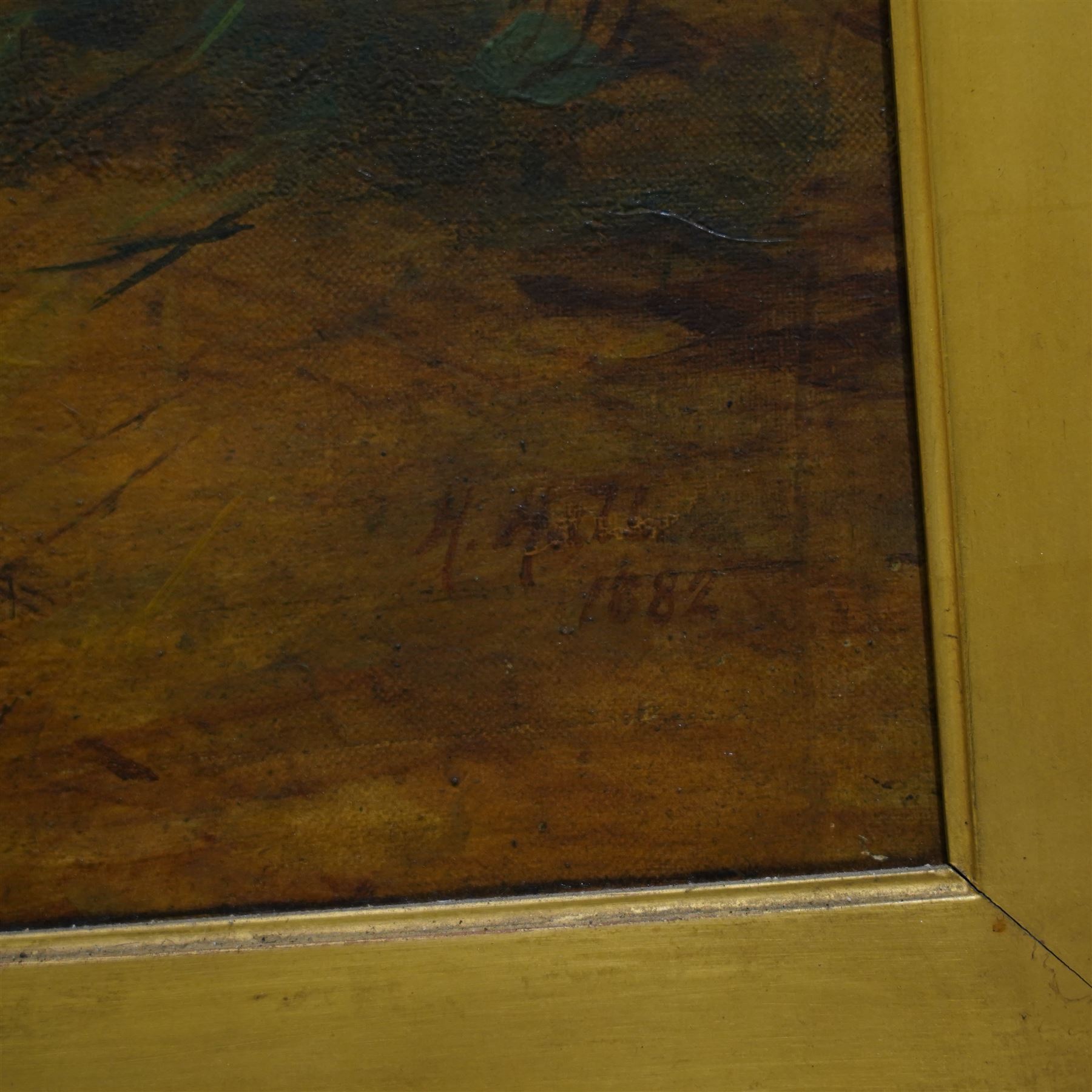 Harry Hall (British 1815-1882): 'Adventurer' a Dark Bay Racehorse Standing in a Farmyard, oil on canvas signed and dated 1882, 70cm x 90cm
Notes: Adventurer was one of Newminster's sons and a well respected racehorse in the late 19th century; after retirement he became a successful stallion himself.