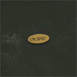 Unopiu - Italian designer 'Toscana' garden suite, comprising two seat sofa and two armchairs with table, wrought metal with loose seat cushions (Armchair W 82cm, D 72cm, H 81cm)