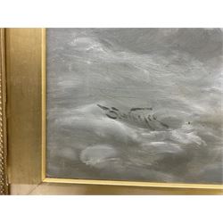 Stephen Frank Wasley (British 1848-1934): Heavy Swell off Scarborough Lighthouse, oil on canvas signed 60cm x 105cm