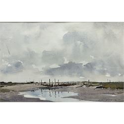 Edward Wesson (British 1910-1983): 'Morston Quay Norfolk', watercolour signed 32cm x 49cm 
Provenance: with the Alexander Gallery, Bristol, label verso dated 13/5/1982