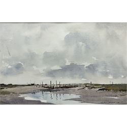Edward Wesson (British 1910-1983): 'Morston Quay Norfolk', watercolour signed 32cm x 49cm 
Provenance: with the Alexander Gallery, Bristol, label verso dated 13/5/1982