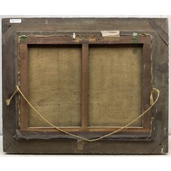 Arsene Chabanian (Armenian 1864-1949): Rocky Coastal scene by Moonlight, oil on canvas signed 45cm x 60cm