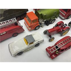 Mamod steam engine, together with other die cast cars etc