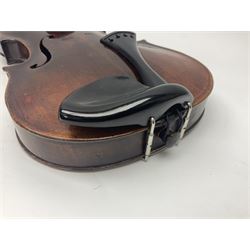 Czechoslovakian violin stamped LIZST c1920 with 35.5cm two-piece maple back and ribs and spruce top L59.5cm overall; in carrying case