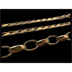 Two 9ct gold chains, both hallmarked 