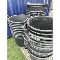 Quantity of black plastic planters, approx. 44 - THIS LOT IS TO BE COLLECTED BY APPOINTMENT FROM DUGGLEBY STORAGE, GREAT HILL, EASTFIELD, SCARBOROUGH, YO11 3TX