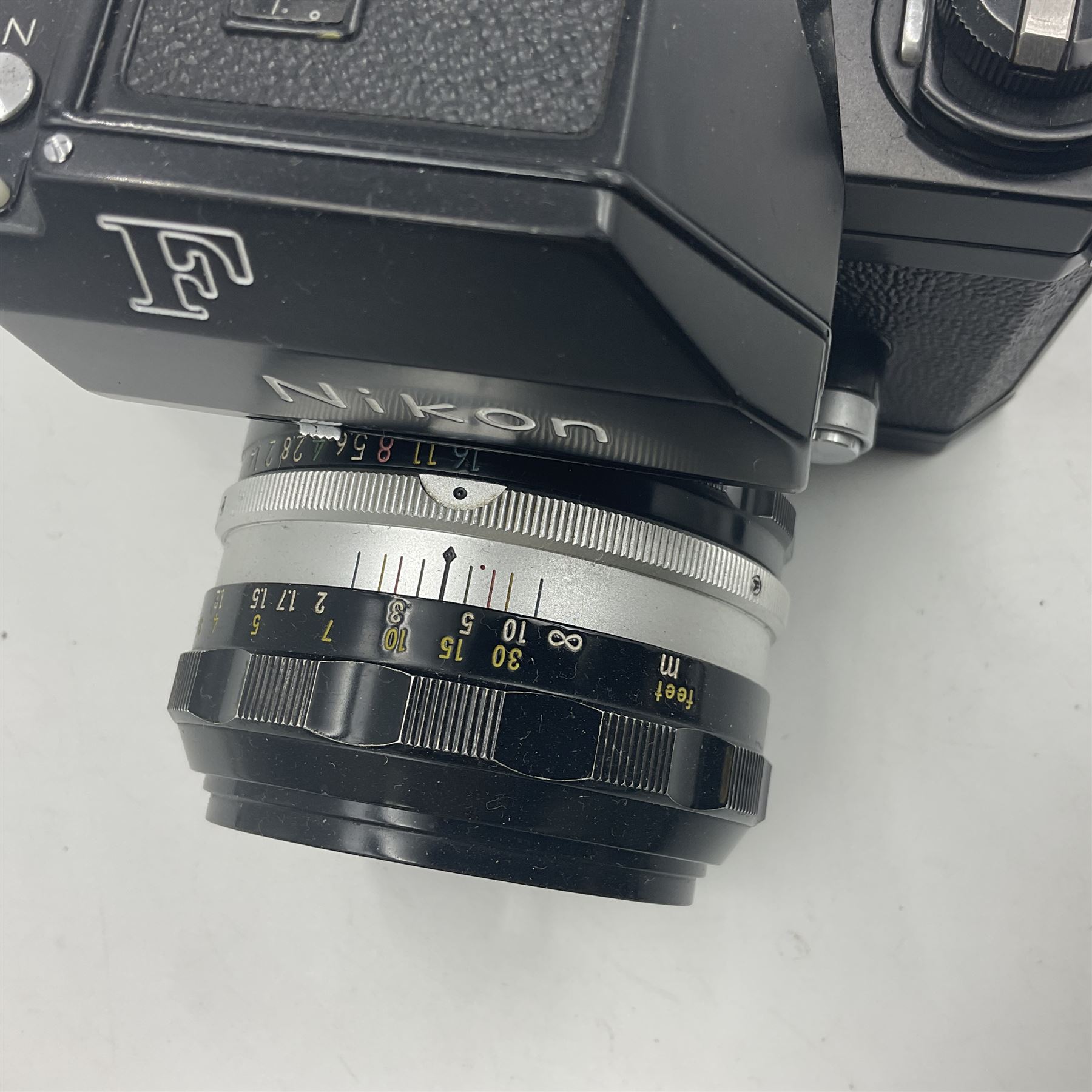 Nikon F Photomic Tn camera body, serial no. 6876146, circa 1967 with 'Nikon NIKKOR-S.C Auto 1:1.4 f=50mm' lens, serial no. 1446384 