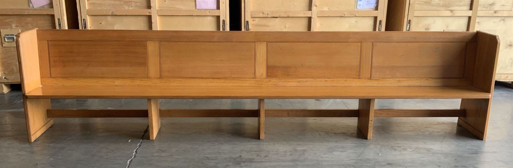 Early 20th century sycamore/oak church pew (image is a sample, each lot will vary slightly) - THIS LOT IS TO BE COLLECTED BY APPOINTMENT FROM DUGGLEBY STORAGE, GREAT HILL, EASTFIELD, SCARBOROUGH, YO11 3TX