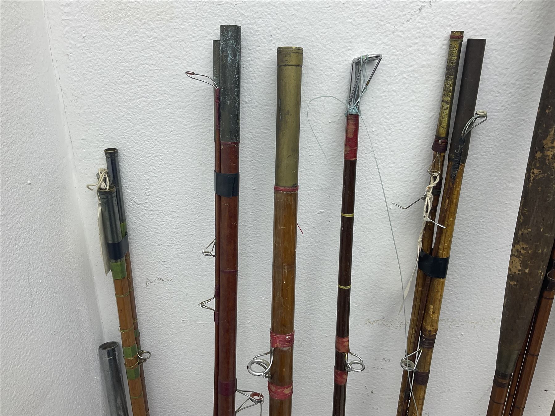 Collection of split cane and similar part fishing rods, etc