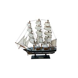 Two model ships, Fragata and Curry Sark, largest H53cm