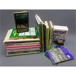  Over thirty books and booklets on railway modelling and railways, some of local interest, together with a boxed set of five DVD's of railway interest  