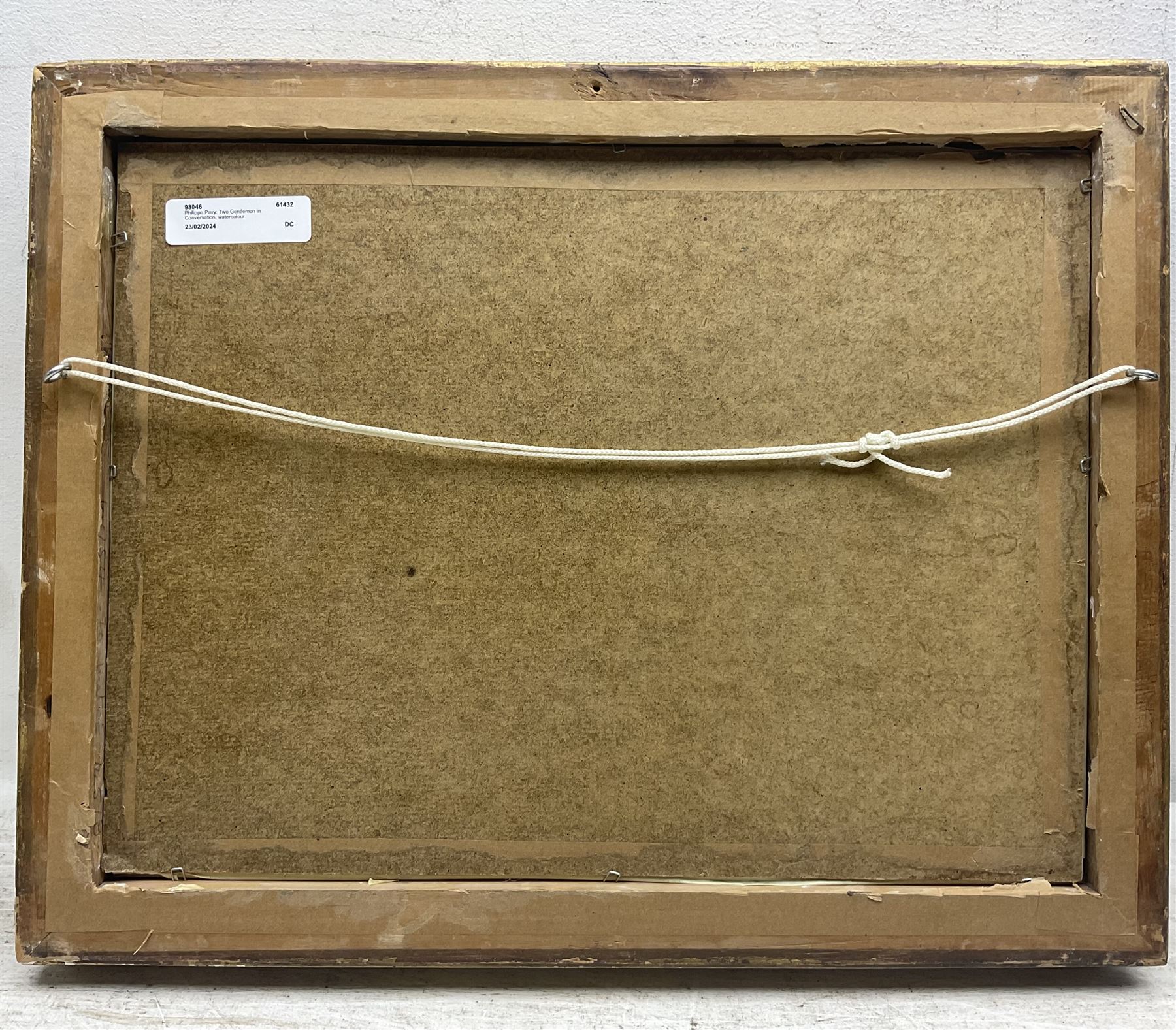 Philippe Pavy (French 1860-c1920): Two Gentlemen in Conversation, watercolour heightened with white signed and dated 1887, 17cm x 24cm