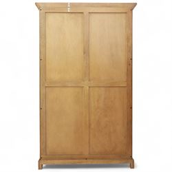 Barker & Stonehouse - Contemporary mango wood double wardrobe, panelled doors with contrasting inlaid borders and faux central lock, raised on shaped bracket feet