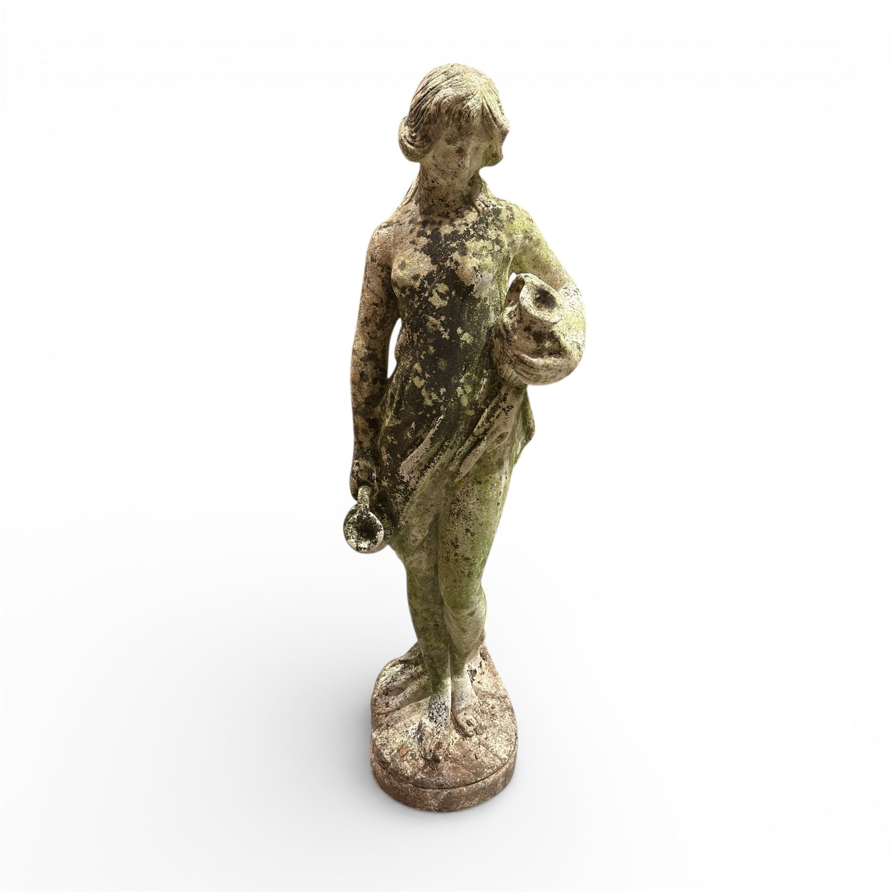 Cast stone classical figure of a water carrier