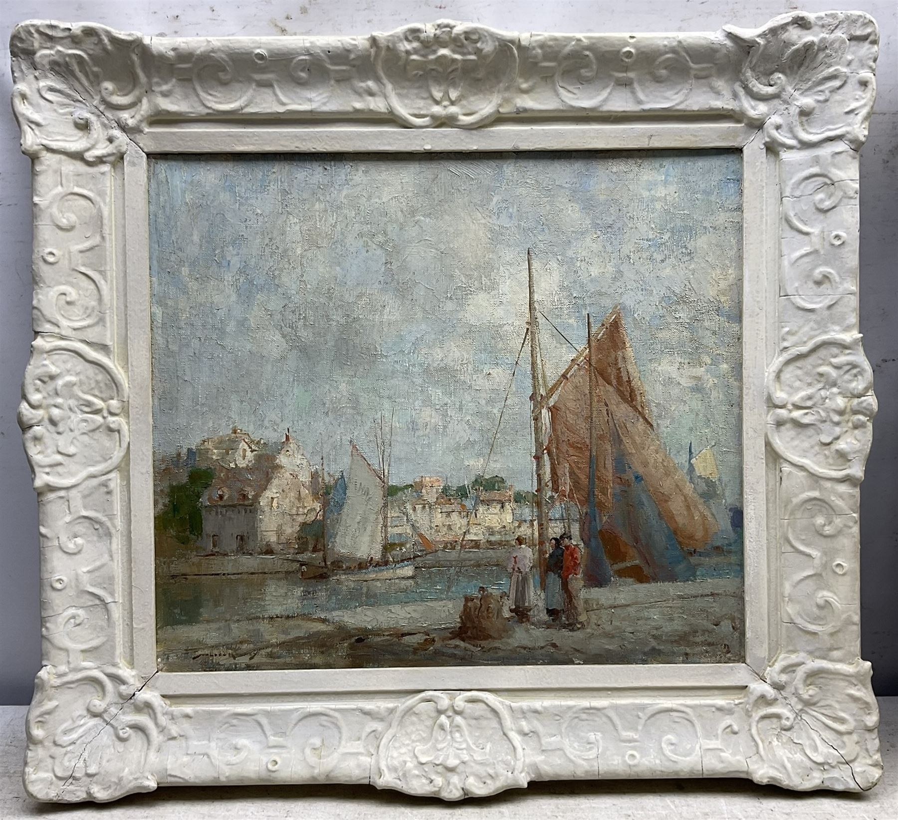 William Lee Hankey (British 1869-1952): 'Boats at Honfleur' and 'Ready for the Sea', pair oils on canvas signed, titled verso 35cm x 40cm (2)