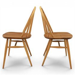 Ercol - set of four light elm chairs, comprising two 'Quakers' and two 'Windsor' chairs