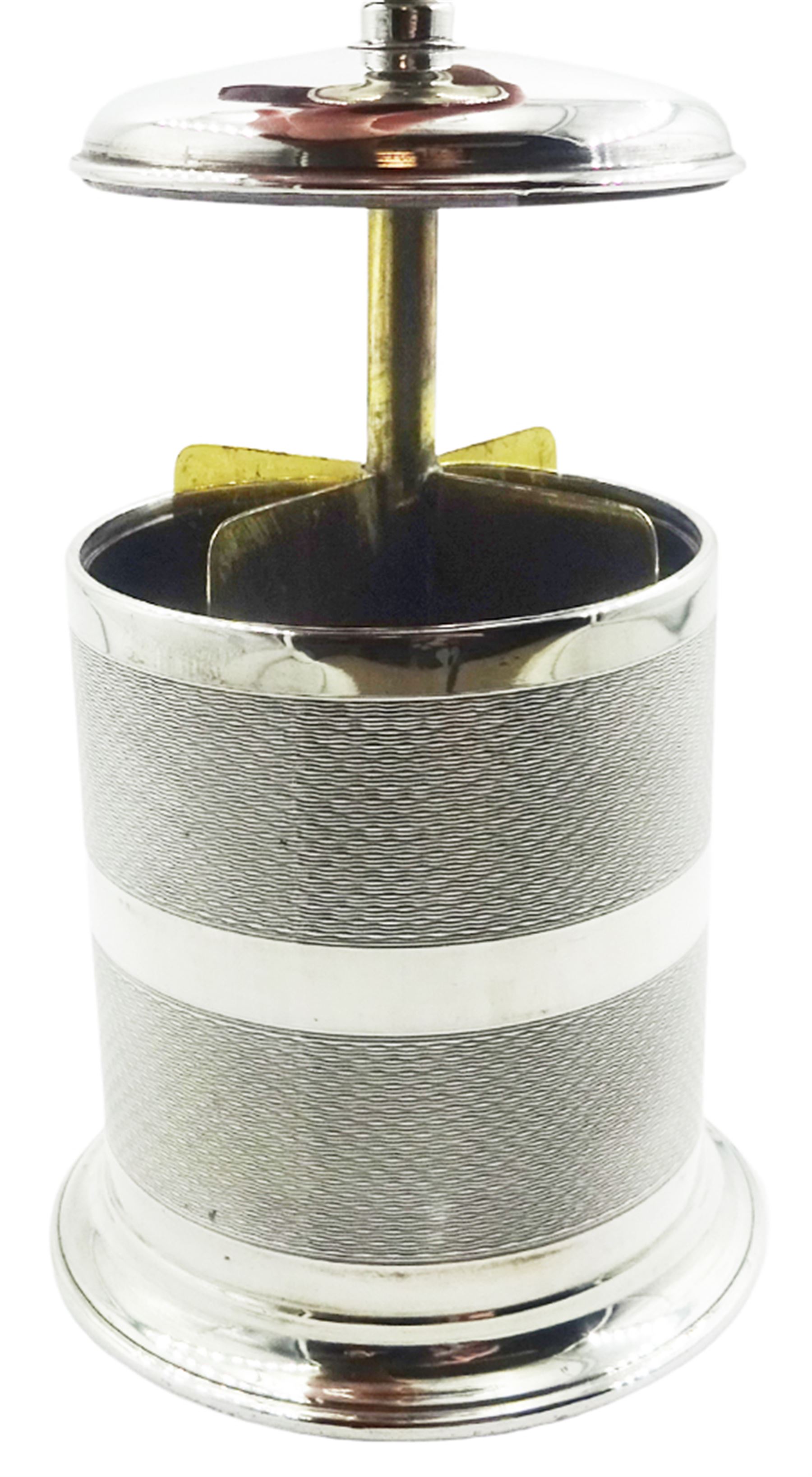 Mid 20th century Art Deco style silver mounted Bakelite table cigarette  dispenser | Silver