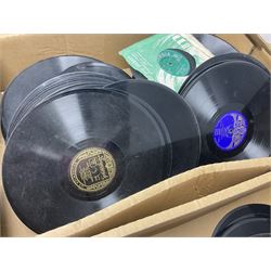 Quantity of vinyl records in two boxes
