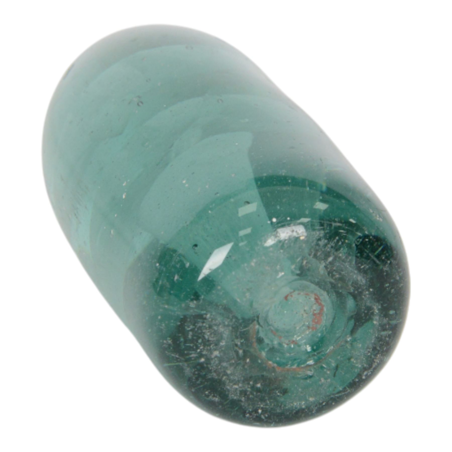 Three Victorian green glass dump paperweights with floral sulphur inclusions, tallest H17cm