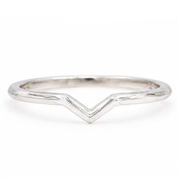 Tiffany & Co. platinum knife edge wishbone ring, hallmarked