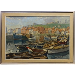  Whitby Harbour, oil on canvas signed and dated 1975 by Douglas W. H Bostock 50cm x 75cm  