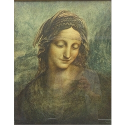  The Woodman, early 20th century colour print after Thomas Barker (1769-1847) 54cm x 32cm and portrait of a Lady, colour print after Leonardo da Vinci 37cm x 47cm(2)  