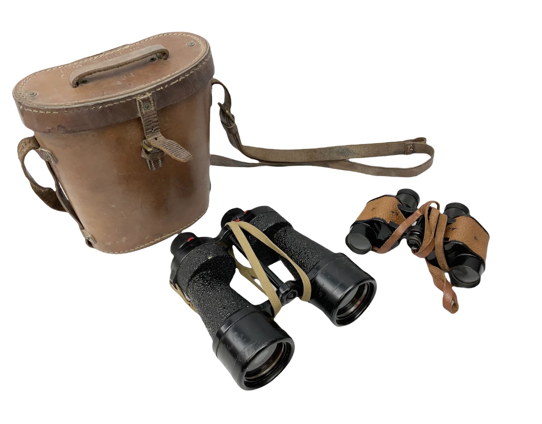 Pair of Bausch & Lomb U.S.A. 30mm binoculars and a pair of WWII period Bino Prism No.5 MKV 7X binoculars dated 1944 (2)