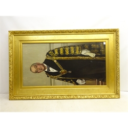  English School (Early/mid 20th century): Portrait of a Mayor, oil on canvas unsigned 98cm x 50cm  