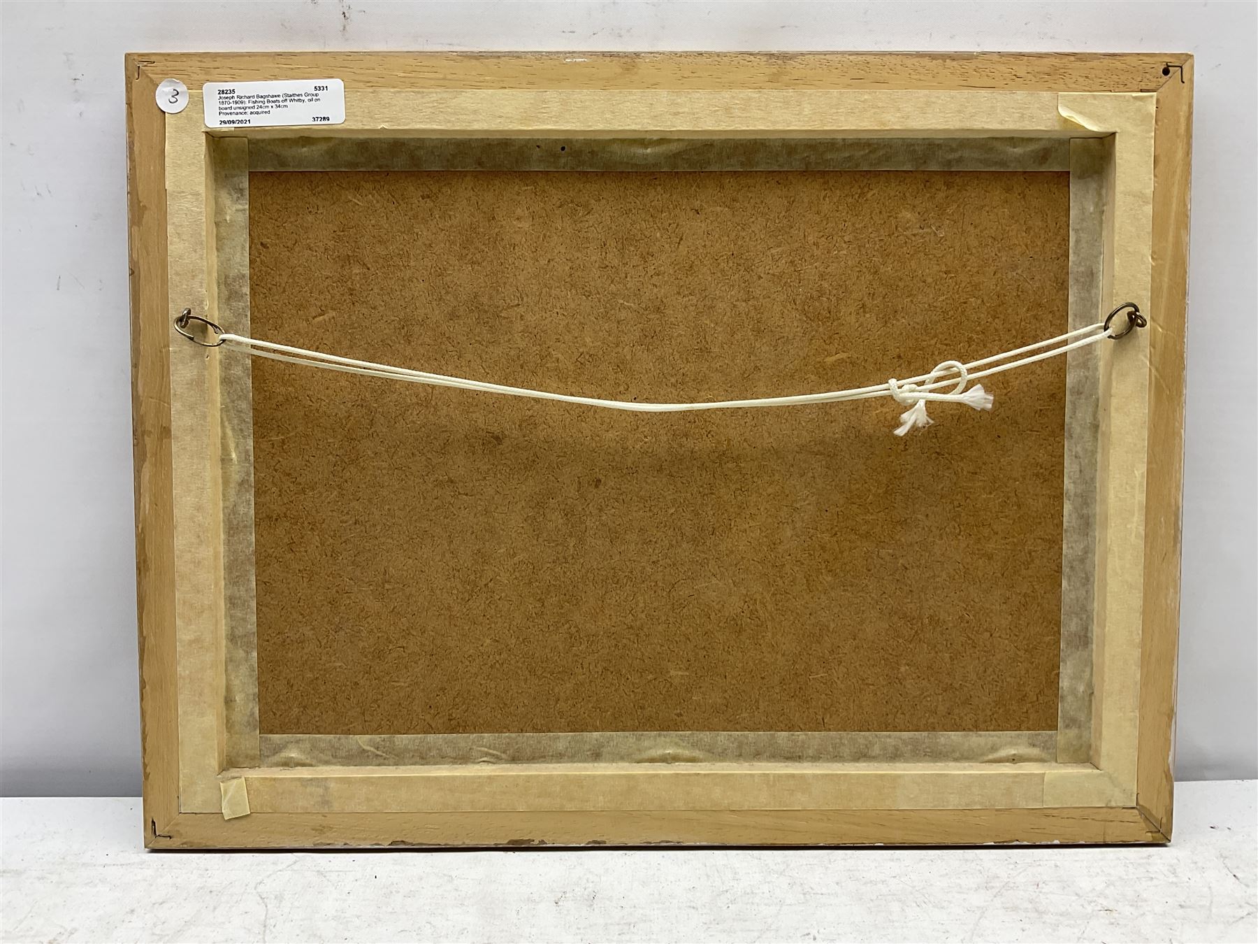 Joseph Richard Bagshawe (Staithes Group 1870-1909): Fishing Boats off Whitby, oil on board unsigned 24cm x 34cm
Provenance: acquired direct from the trustees of the Bagshawe Estate when the final part of the artist's studio collection was dispersed in Whitby in the 1990s, never previously been on the open market 
