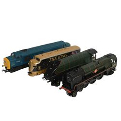 Seven 00 gauge locomotives, comprising Hornby R751 Class 37 diesel, Bachmann Elvis King of Rock And Roll Express, Hornby Merchant Navy United States Lines, Hornby A4 Class Quicksilver, three tank locomotives and two tenders, all unboxed