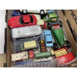 Large collection of die-cast model vehicles of various scales to include examples from Welly, Saico, Lledo etc, with a quantity of empty boxes; in four boxes 