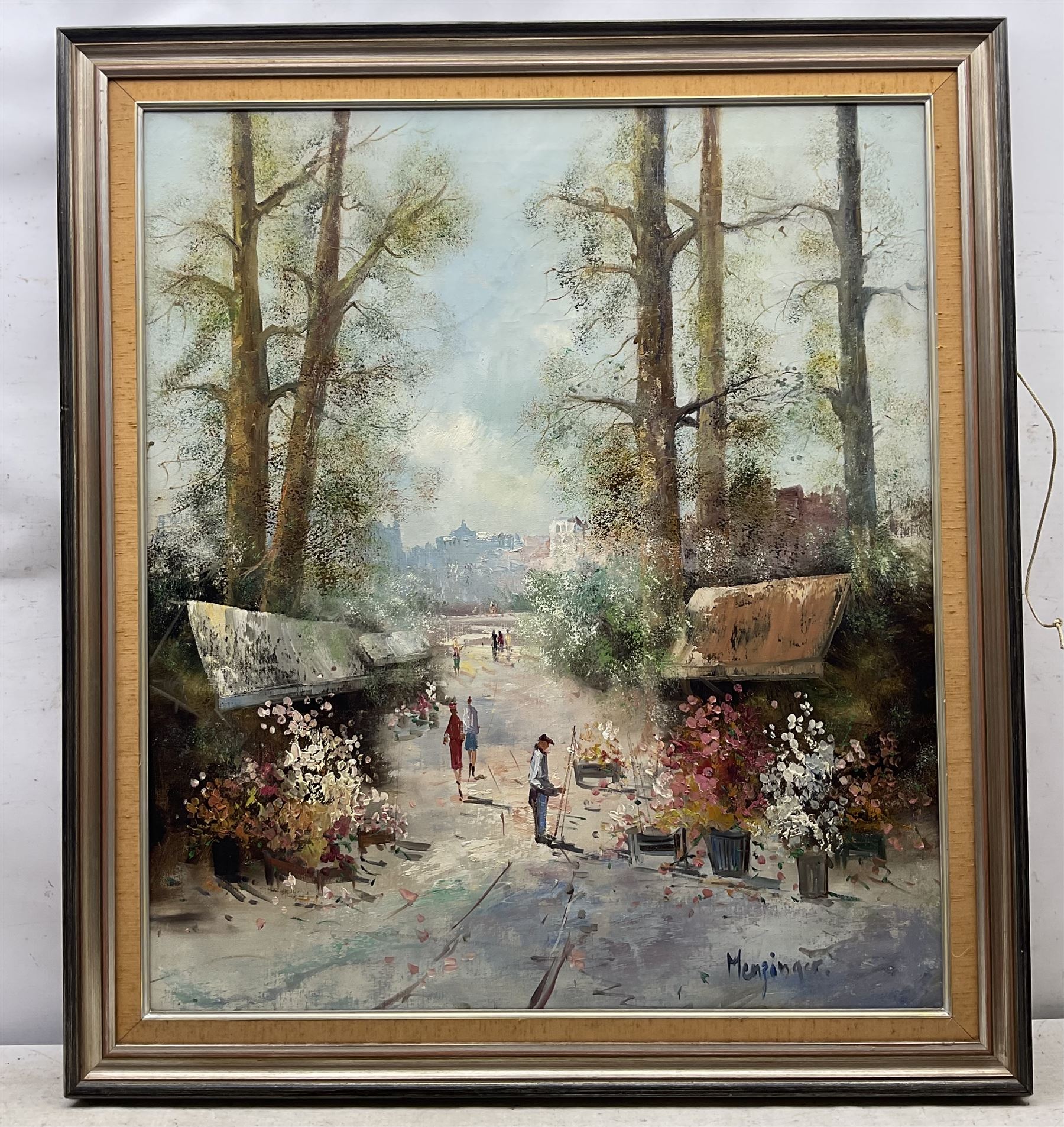 Heinz-Jurgen Menzinger (German 1943-): Winter Village Landscape, oil on canvas signed 80cm x 70cm 